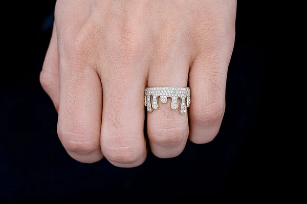 Drippy Diamond Ring 14k 10k Solid Gold 1.25ctw