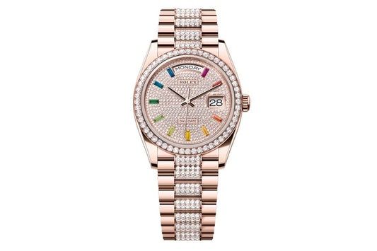 Rolex 36MM - Day-Date 36 - 128345rbr- Rose Gold & Diamonds (mb608)