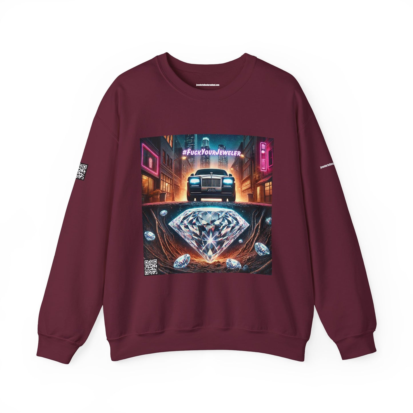 Urban Graphic Crewneck Sweatshirt - 'Jeweler to the Stars' Design