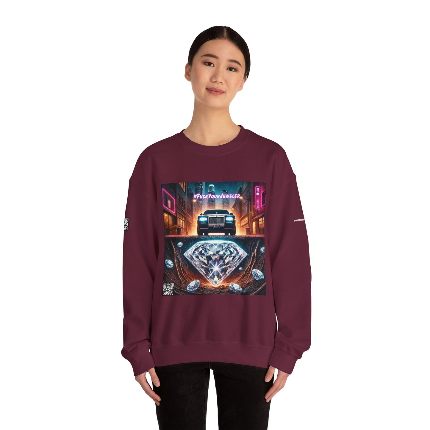 Urban Graphic Crewneck Sweatshirt - 'Jeweler to the Stars' Design