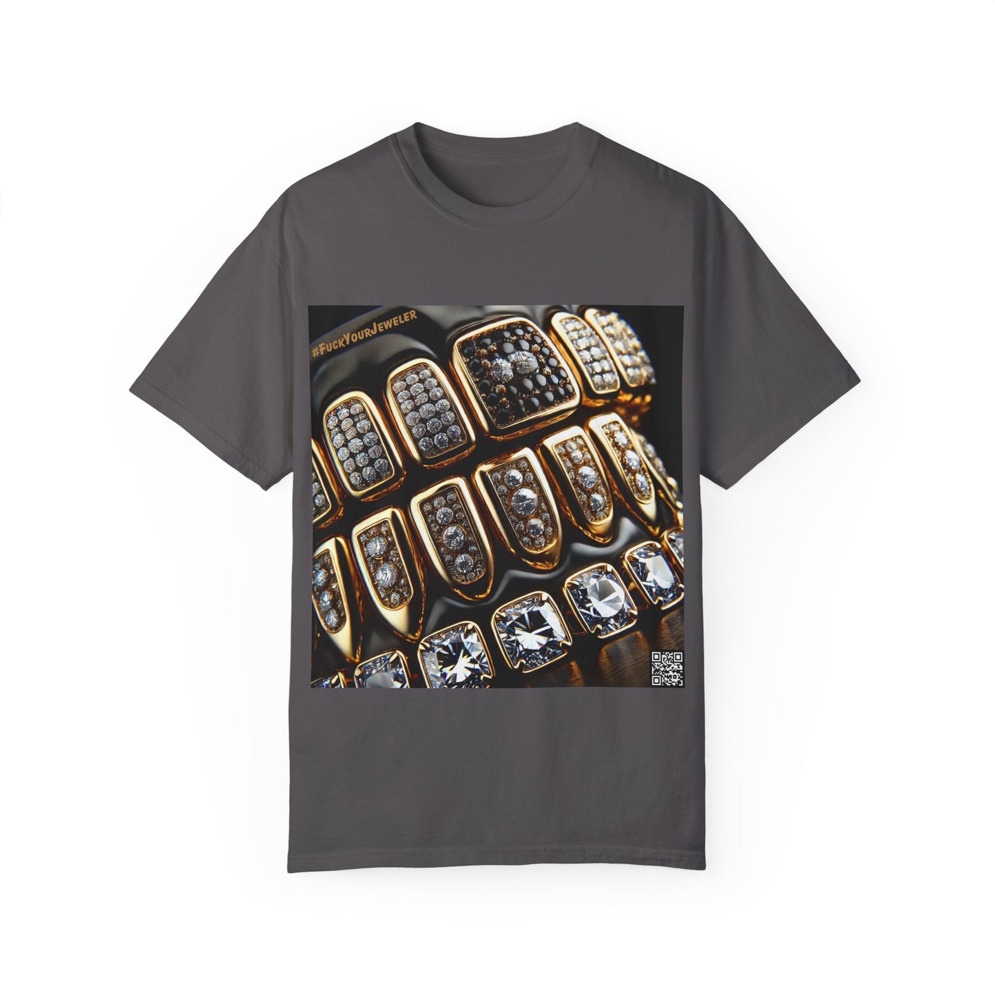 Custom Unisex Garment-Dyed T-Shirt - Bold Jewelry Design | #F*ckYouJeweler Grillz