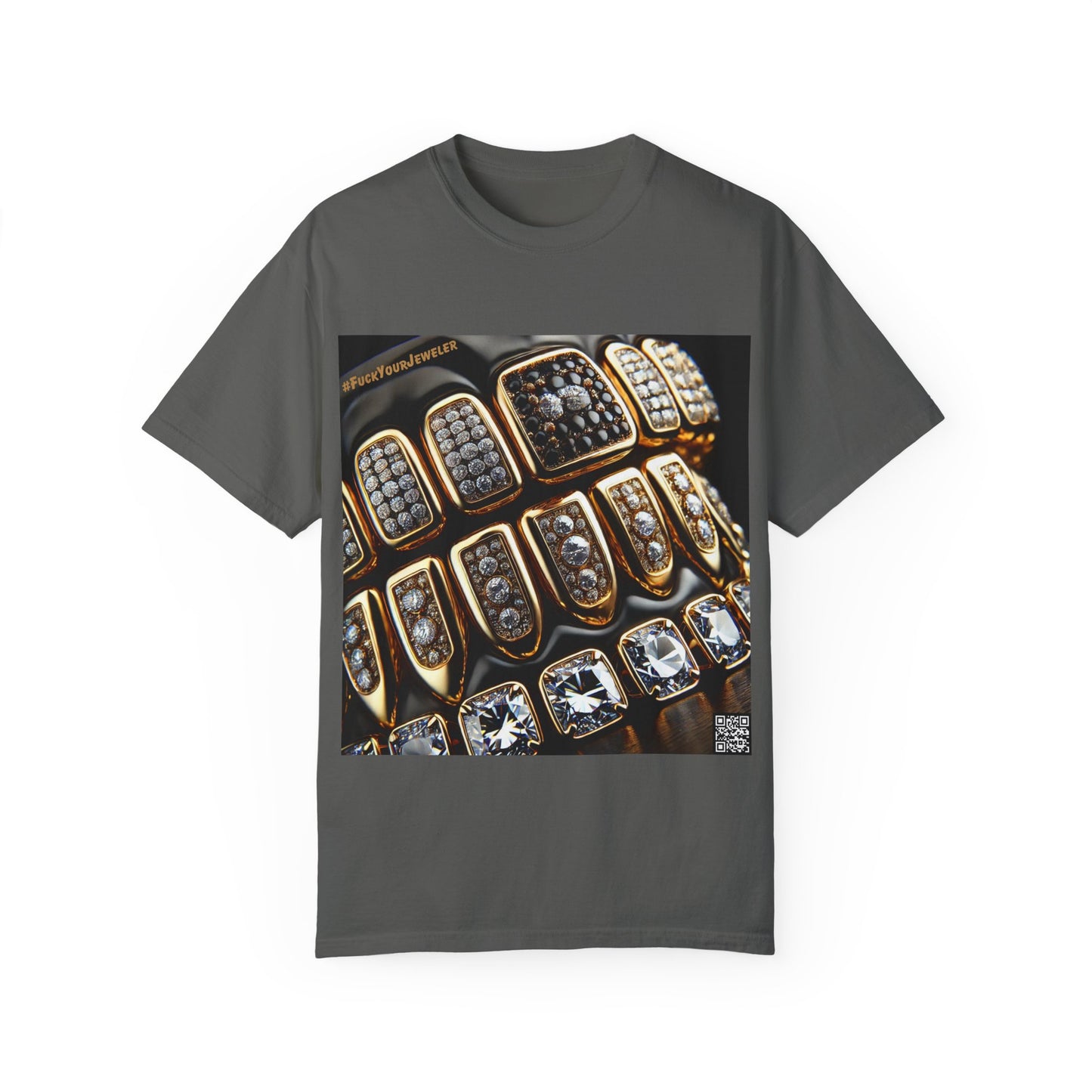 Custom Unisex Garment-Dyed T-Shirt - Bold Jewelry Design | #F*ckYouJeweler Grillz