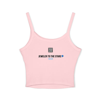 Trendy Women's Spaghetti Strap Tank Top with Bold #F#CKYOURJEWELER Print