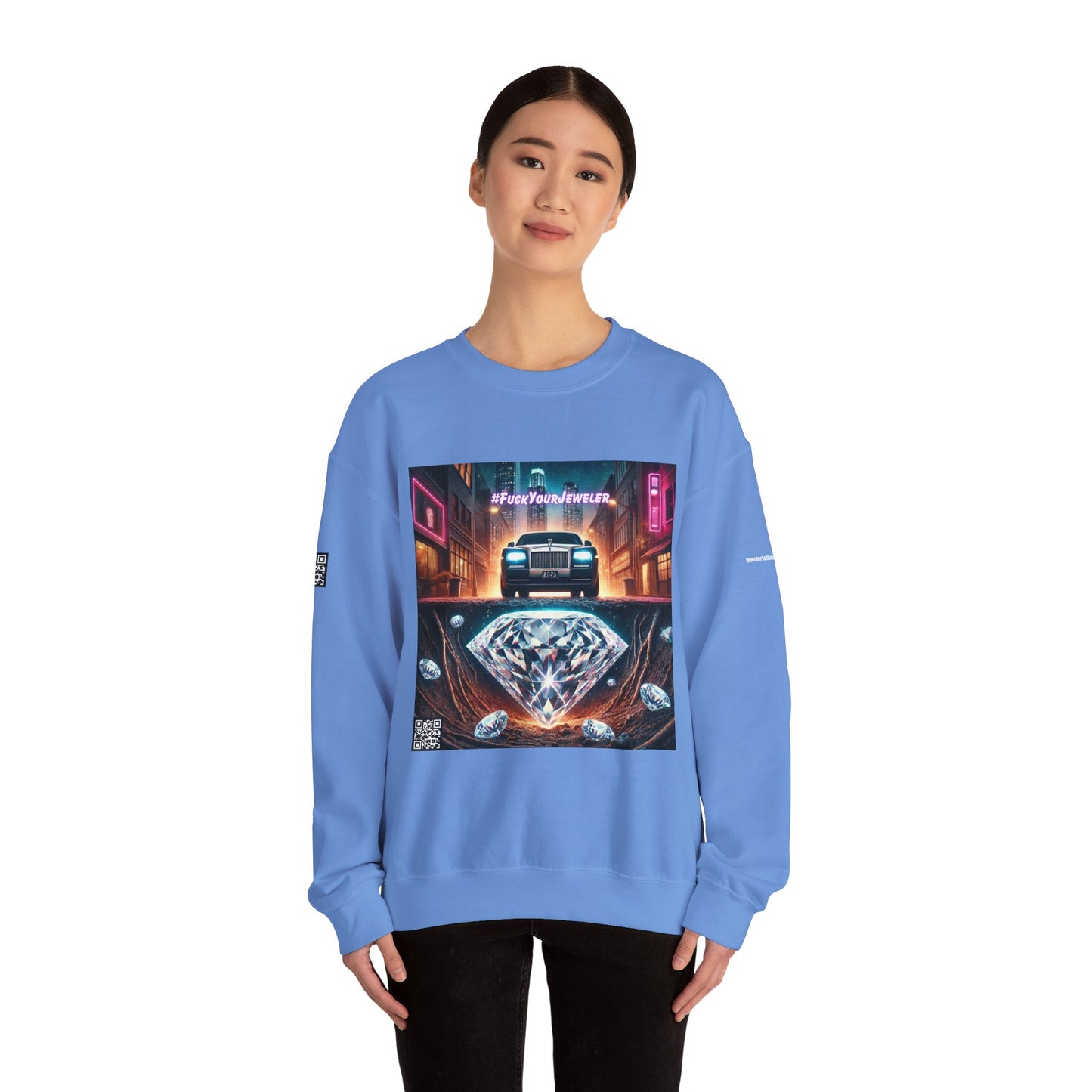 Urban Graphic Crewneck Sweatshirt - 'Jeweler to the Stars' Design