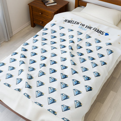 Luxurious Velveteen Plush Blanket - 'Jeweler to the Stars' Design