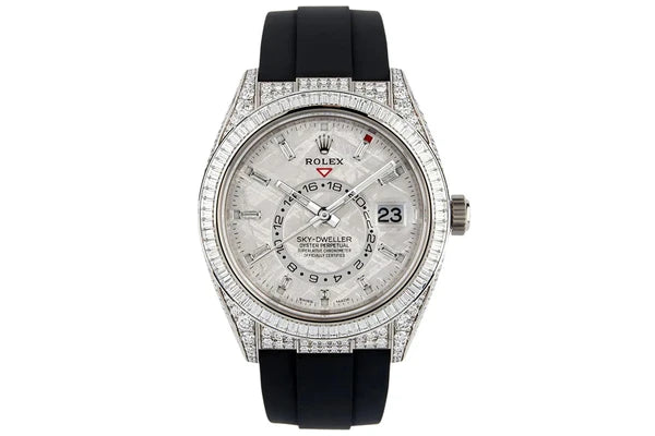 2024 Rolex 44MM - Sky Dweller - 326259tbr - White Gold - Factory Full Diamonds & Meteorite Dial