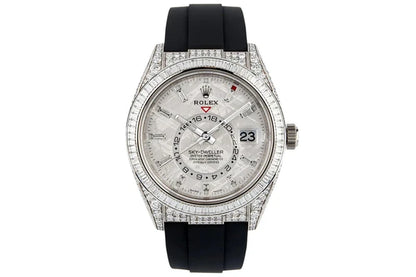 2024 Rolex 44MM - Sky Dweller - 326259tbr - White Gold - Factory Full Diamonds & Meteorite Dial