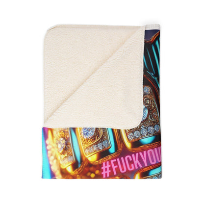 Luxury Fleece Sherpa Blanket with Bold Statement #FUCKYOURJEWELER