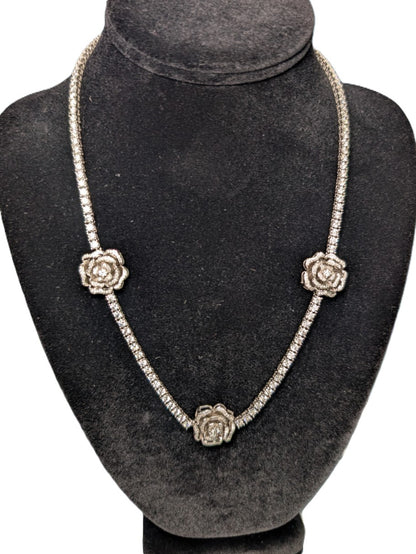 3 Roses CVD Tennis Chain 14kt White Gold