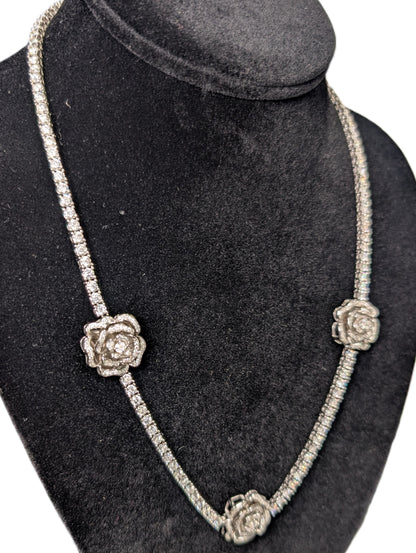 3 Roses CVD Tennis Chain 14kt White Gold