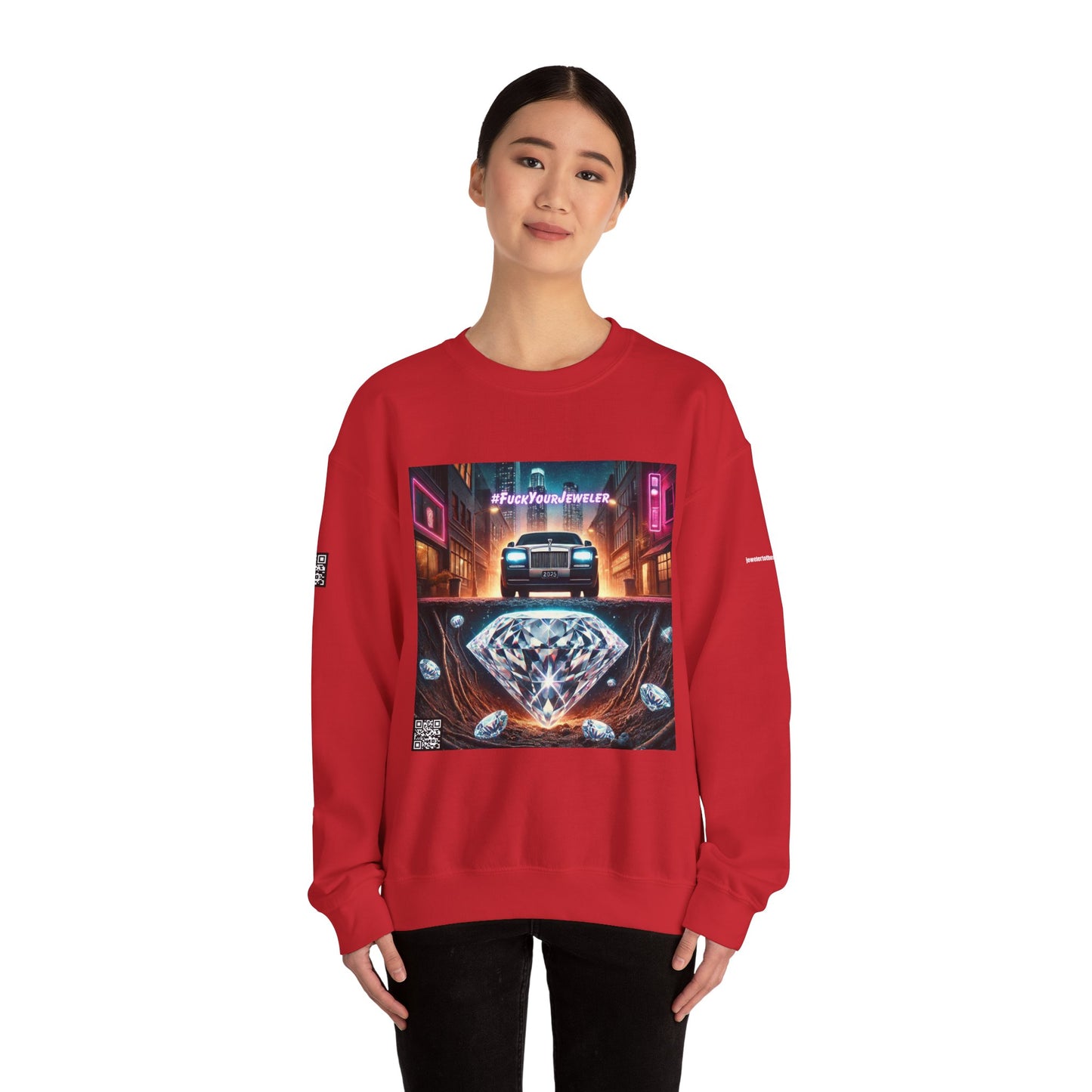 Urban Graphic Crewneck Sweatshirt - 'Jeweler to the Stars' Design