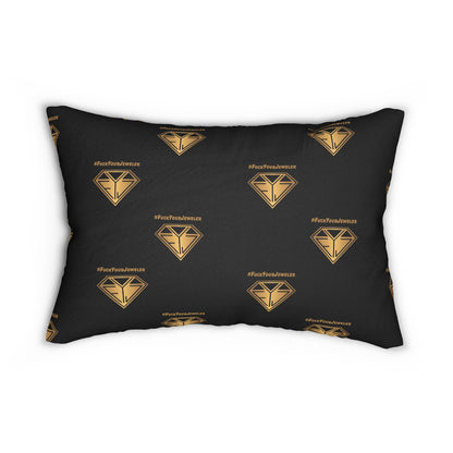 #FuckYourJewelers Lumbar Pillow - Stylish Black & Gold Decorative Cushion