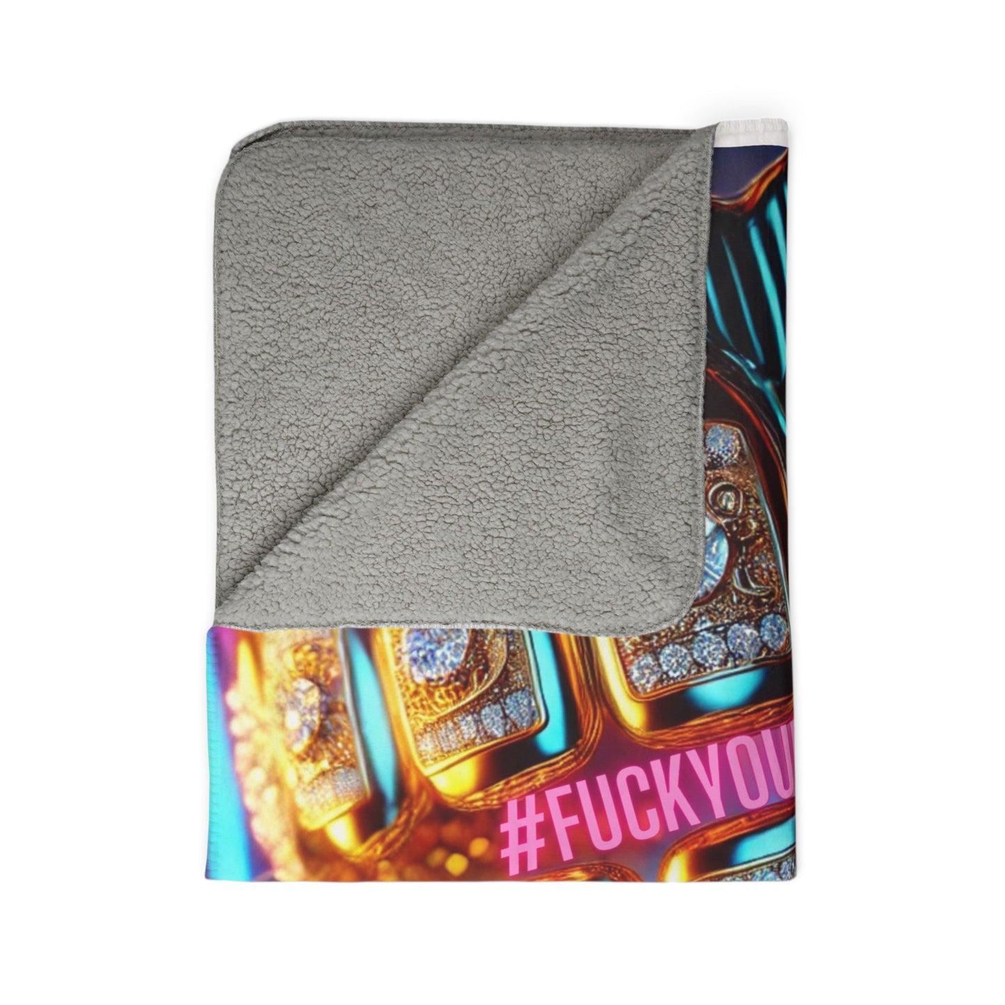 Luxury Fleece Sherpa Blanket with Bold Statement #FUCKYOURJEWELER