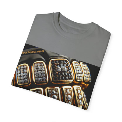 Custom Unisex Garment-Dyed T-Shirt - Bold Jewelry Design | #F*ckYouJeweler Grillz