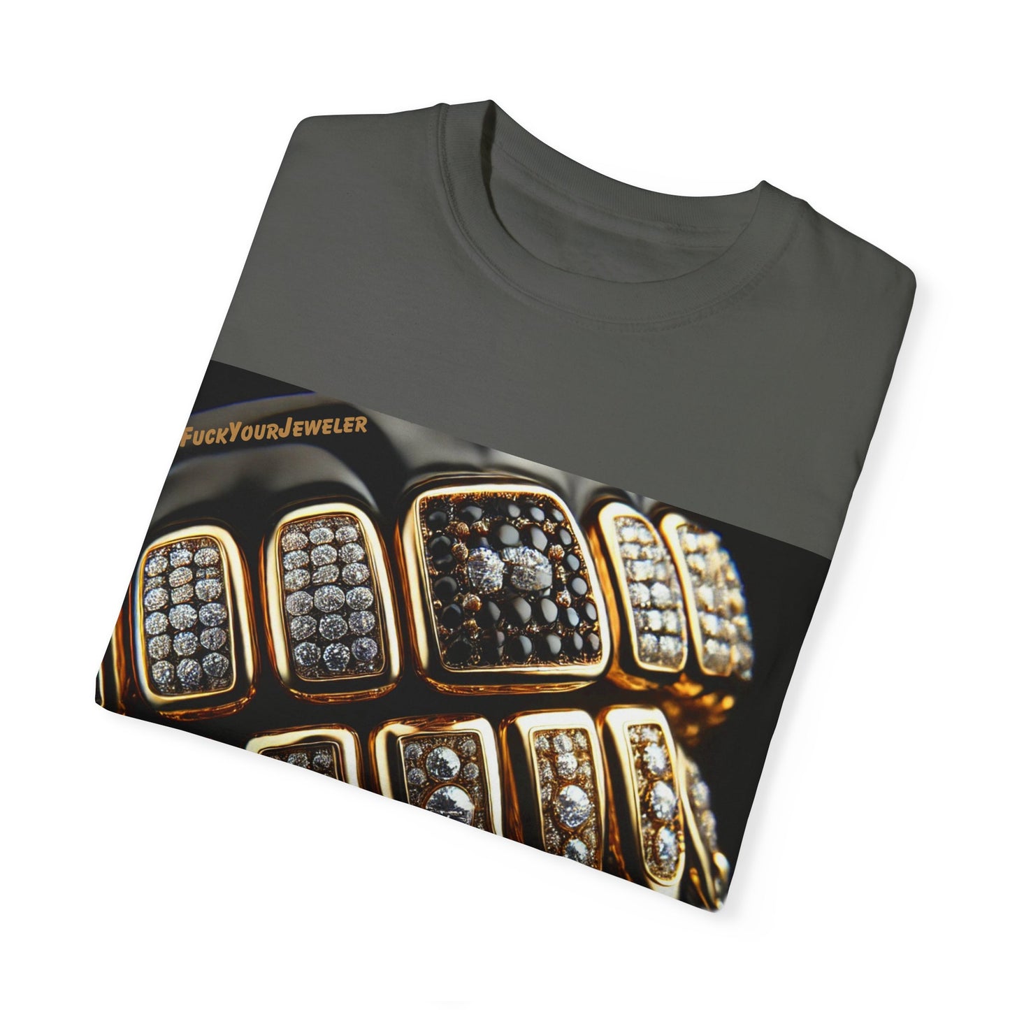 Custom Unisex Garment-Dyed T-Shirt - Bold Jewelry Design | #F*ckYouJeweler Grillz