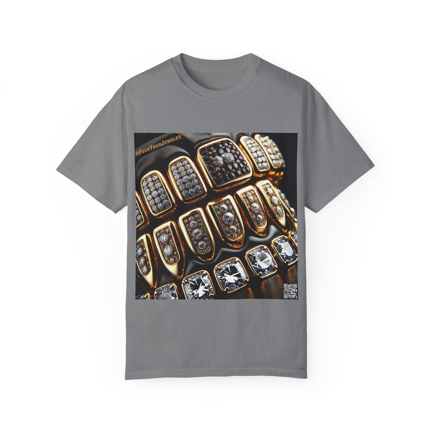 Custom Unisex Garment-Dyed T-Shirt - Bold Jewelry Design | #F*ckYouJeweler Grillz