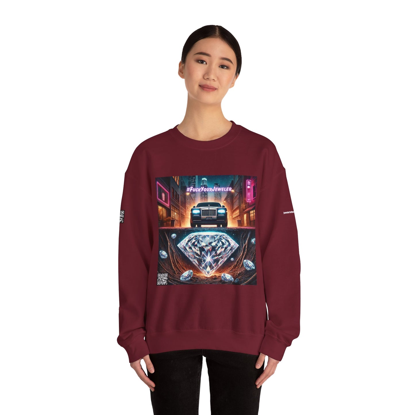 Urban Graphic Crewneck Sweatshirt - 'Jeweler to the Stars' Design