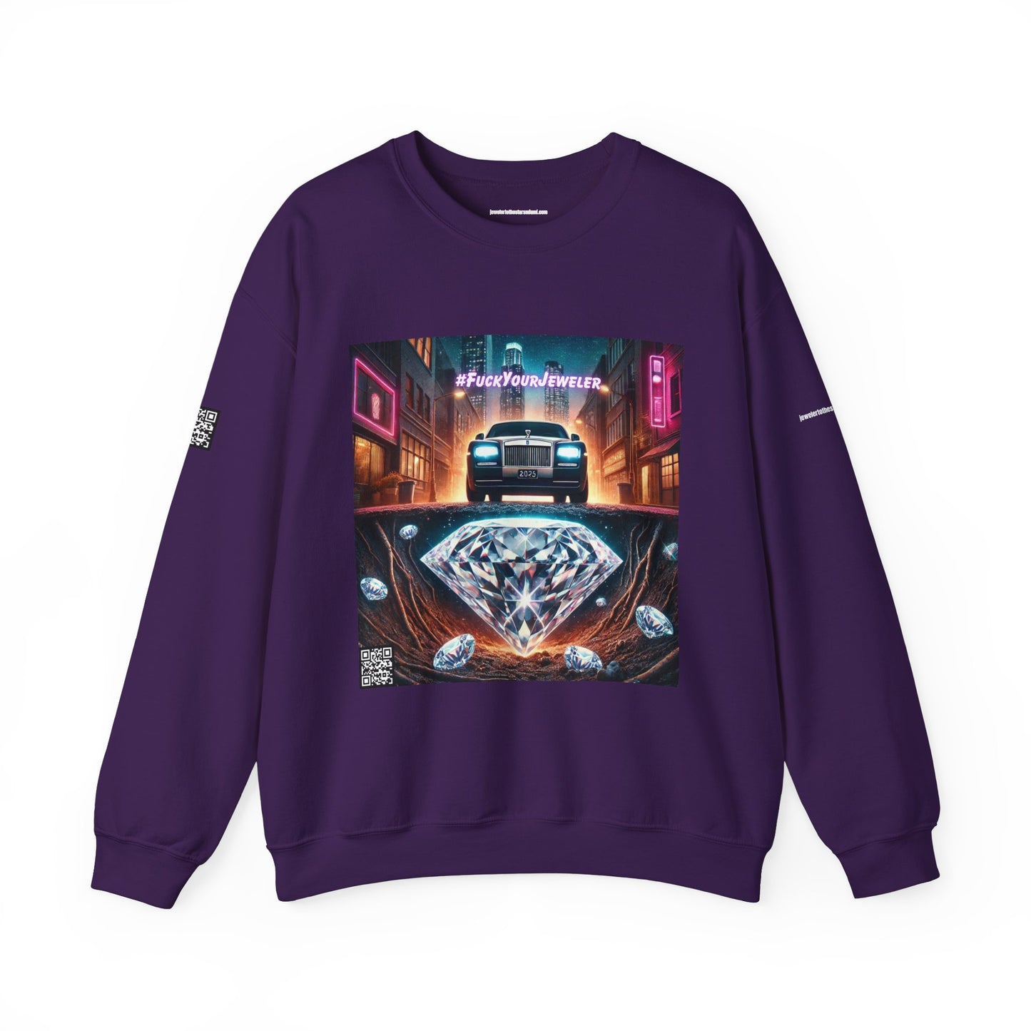Urban Graphic Crewneck Sweatshirt - 'Jeweler to the Stars' Design