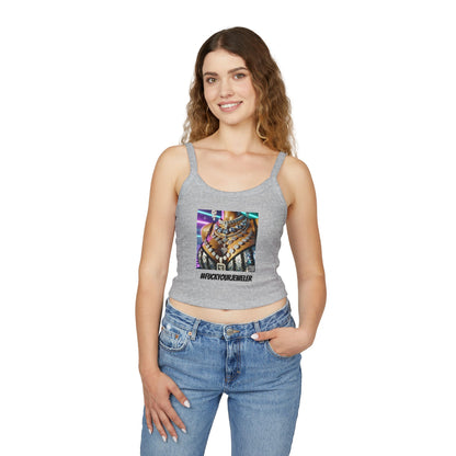 Trendy Women's Spaghetti Strap Tank Top with Bold #F#CKYOURJEWELER Print