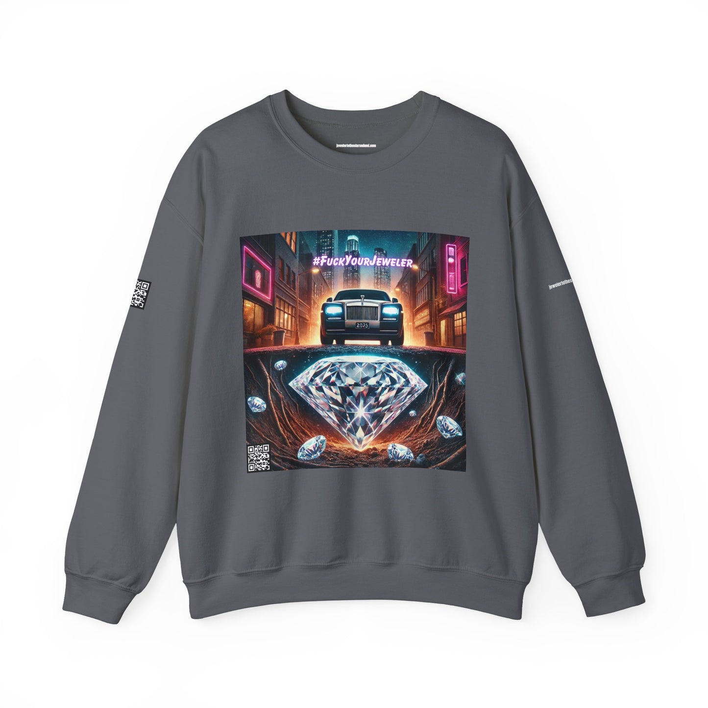 Urban Graphic Crewneck Sweatshirt - 'Jeweler to the Stars' Design