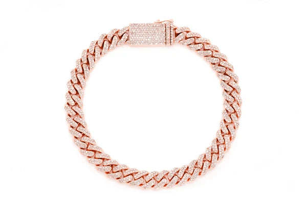 14MM Miami Cuban Diamond Bracelet 14k 10k Solid Gold 9.50ctw