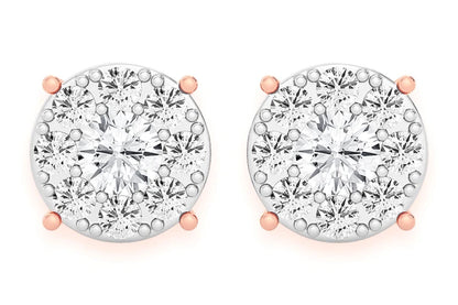 2.00ctw Mosaic Diamond Stud Earrings 14k 10k Solid Gold