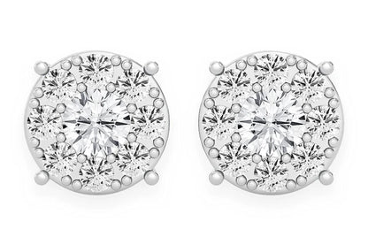 2.00ctw Mosaic Diamond Stud Earrings 14k 10k Solid Gold