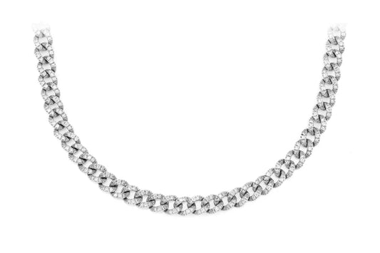 16pt Crown Set Diamond Tennis Necklace 14k 10k Solid Gold 17.00ctw