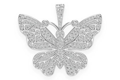 Butterfly Diamond Pendant 14k 10k Solid Gold 1.00ctw