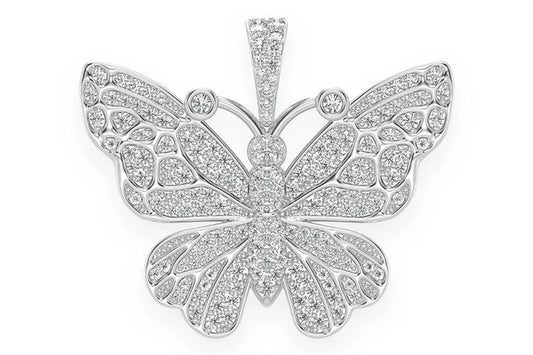 Butterfly Diamond Pendant 14k 10k Solid Gold 1.00ctw