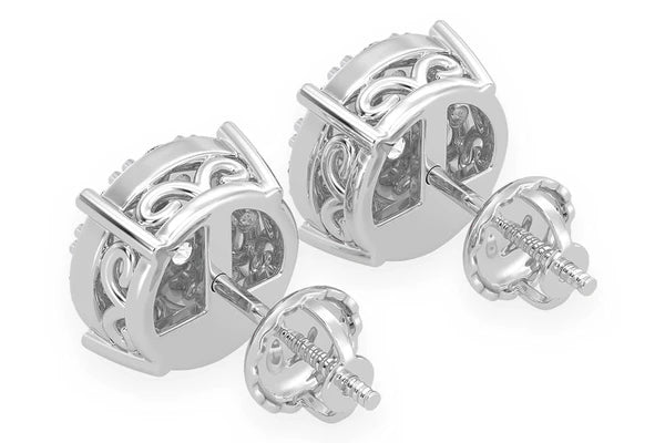 2.00ctw Mosaic Diamond Stud Earrings 14k 10k Solid Gold