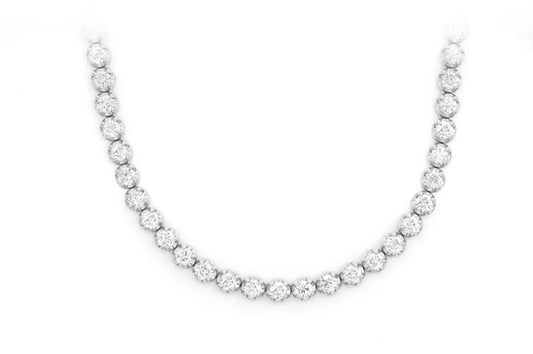 10pt Crown Set Diamond Tennis Necklace 14k 10k Solid Gold 12.50ctw