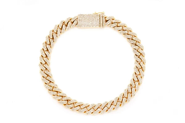 14MM Miami Cuban Diamond Bracelet 14k 10k Solid Gold 9.50ctw