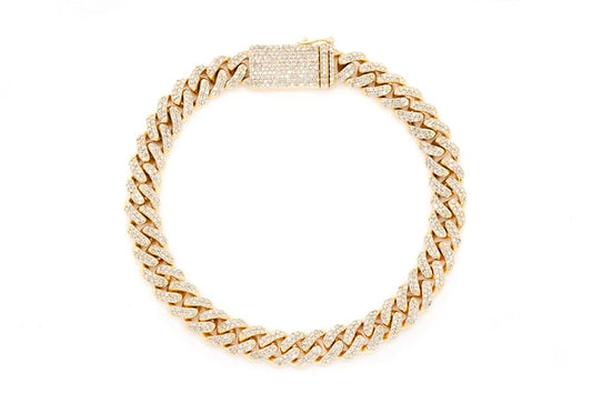 14MM Miami Cuban Diamond Bracelet 14k 10k Solid Gold 9.50ctw