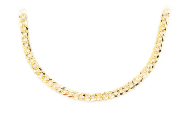3.5MM Flat Curb Bracelet 14k 10k Solid Gold