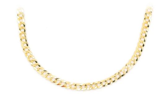3.5MM Flat Curb Bracelet 14k 10k Solid Gold
