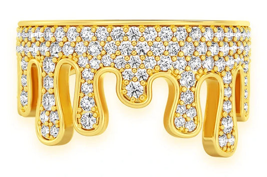 Drippy Diamond Ring 14k 10k Solid Gold 1.25ctw