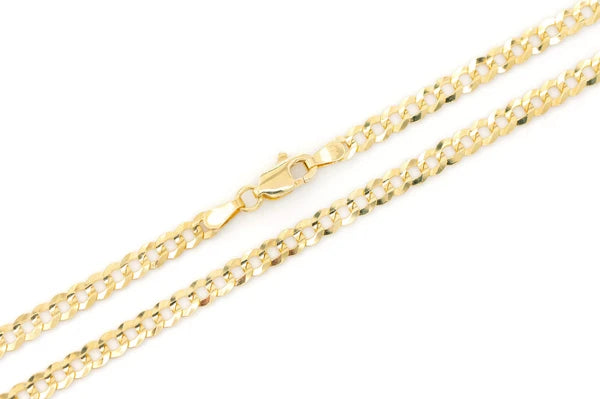 3.5MM Flat Curb Bracelet 14k 10k Solid Gold