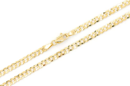 3.5MM Flat Curb Bracelet 14k 10k Solid Gold