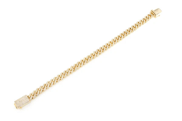 14MM Miami Cuban Diamond Bracelet 14k 10k Solid Gold 9.50ctw